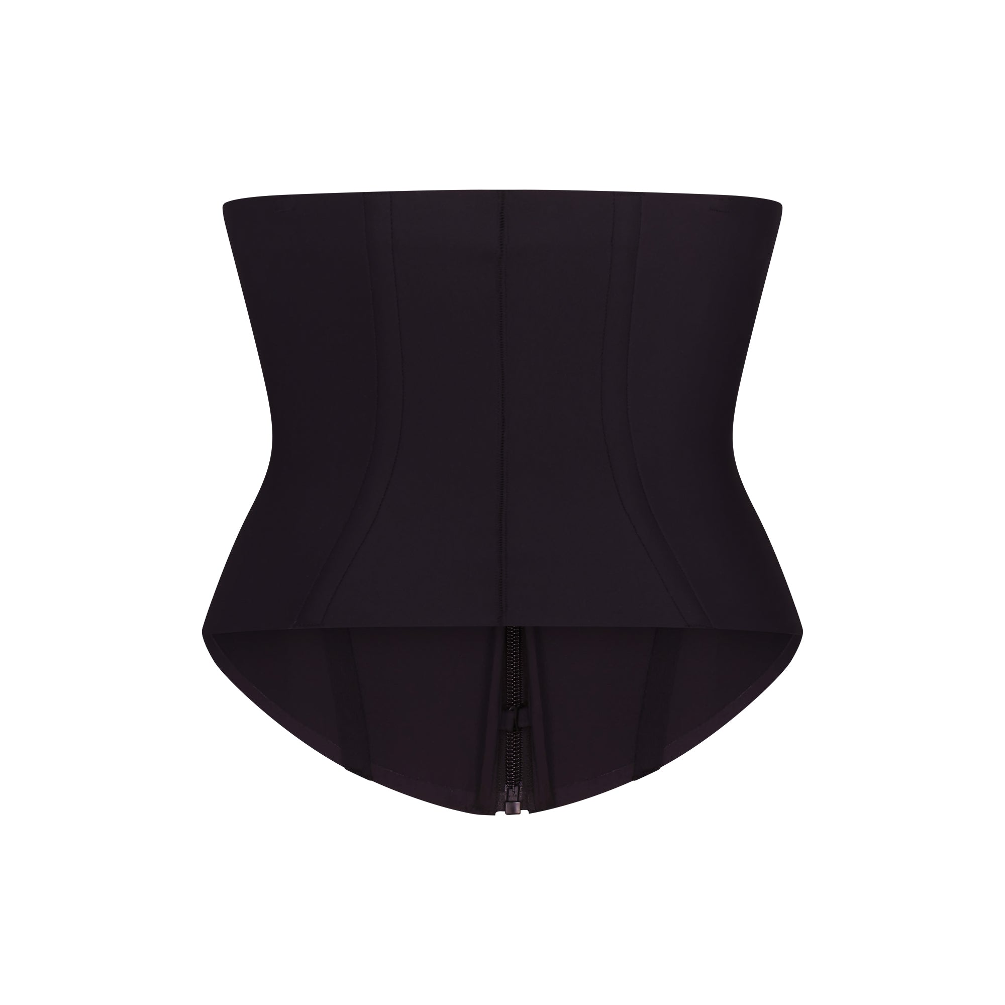 SKIMS BODY CORE SCULPT WAIST CINCHER | ONYX FLAT ON A WHITE BACKGROUND | FLT
