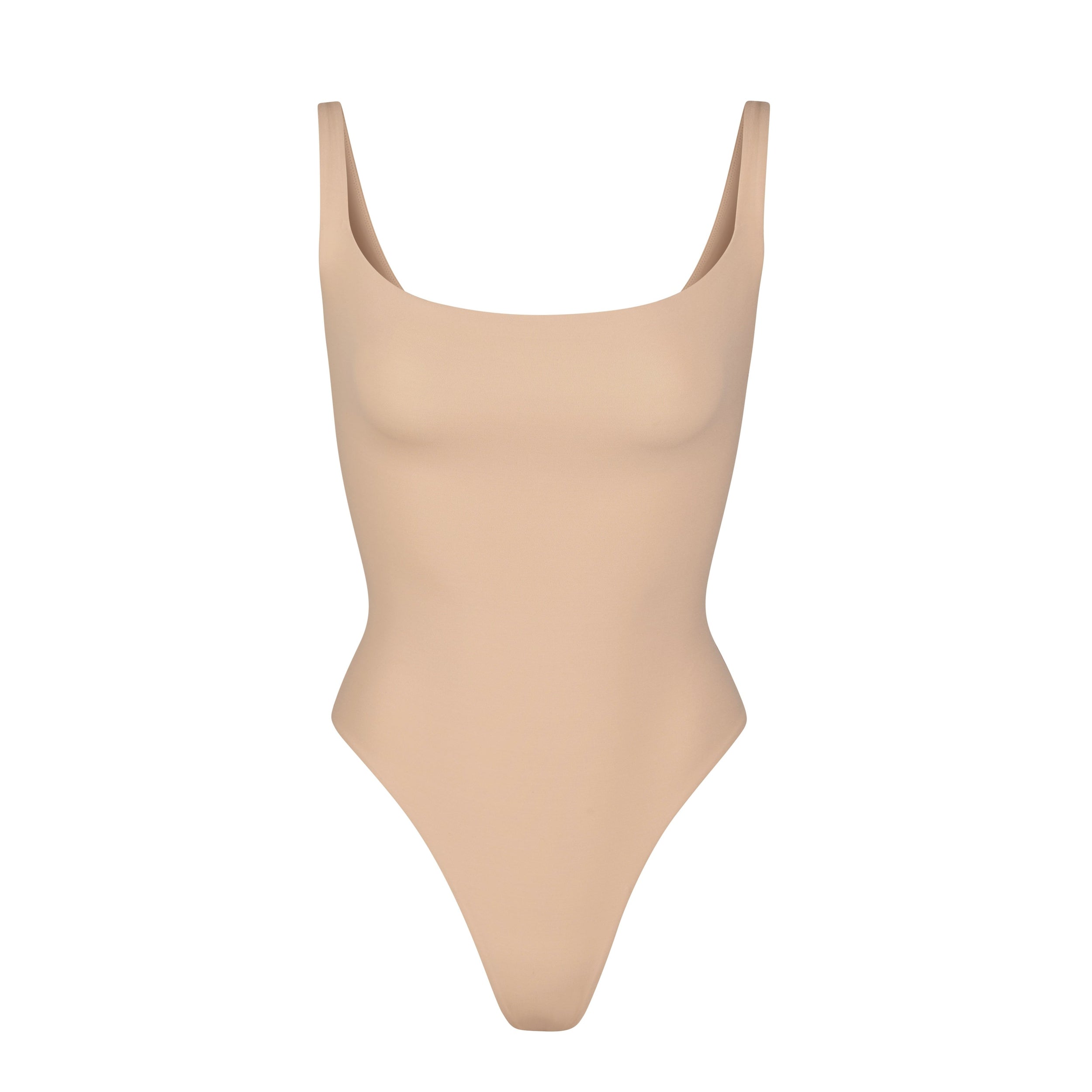 FITS EVERYBODY SQUARE NECK BODYSUIT | CLAY (BODYSUITS) LAYS FLAT ON A WHITE BACKGROUND | FLT