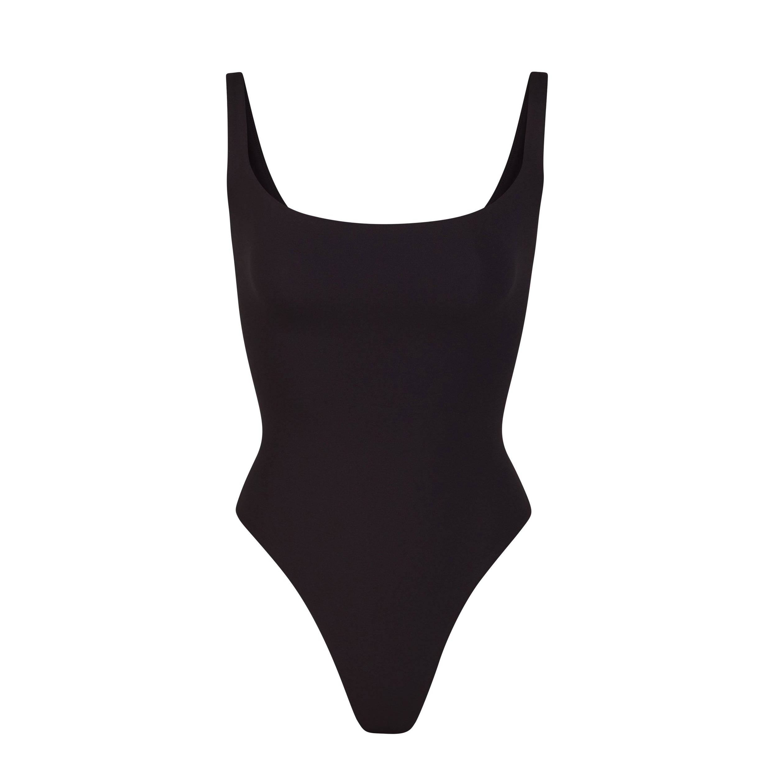 FITS EVERYBODY SQUARE NECK BODYSUIT | ONYX (BODYSUITS) LAYS FLAT ON A WHITE BACKGROUND | FLT