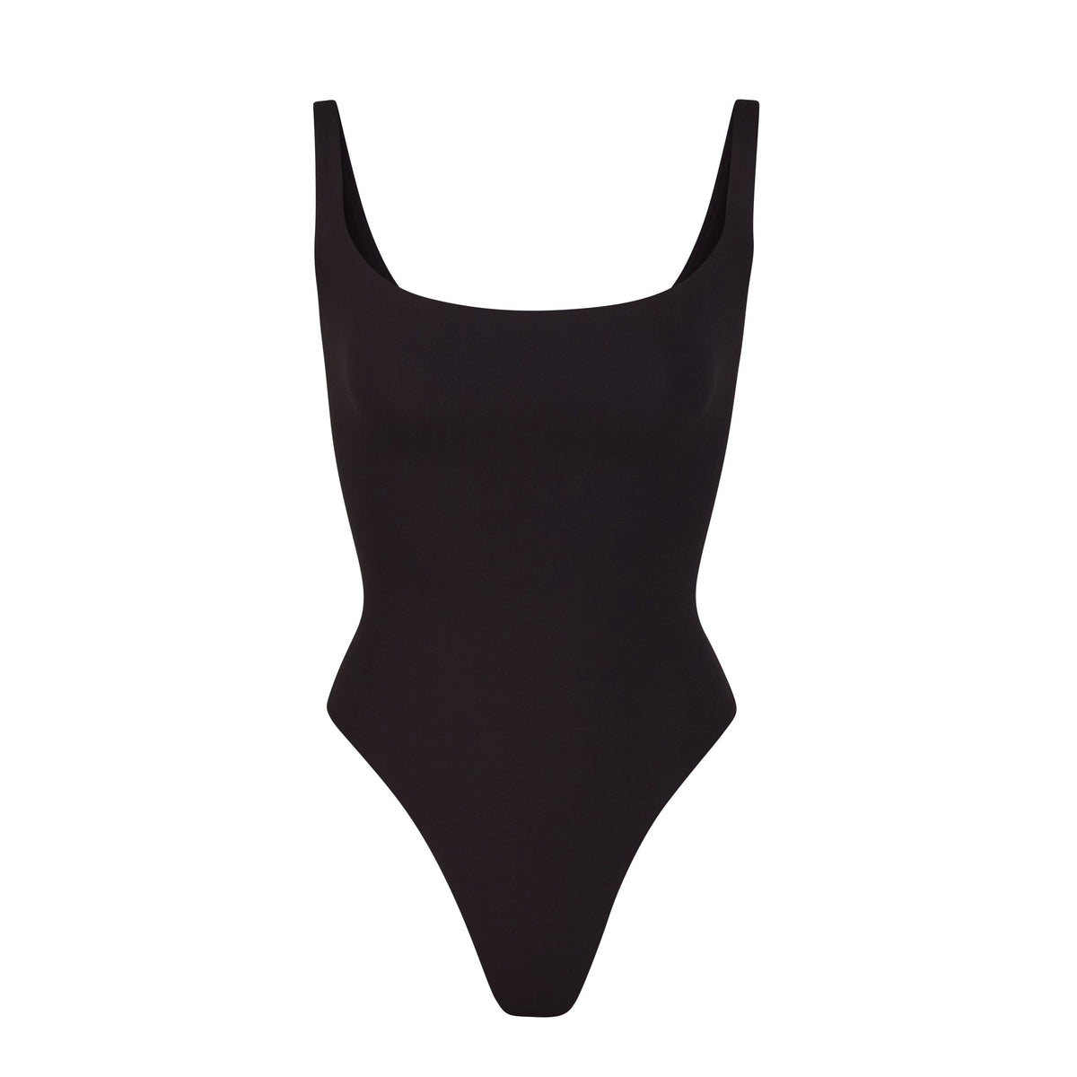 FITS EVERYBODY SQUARE NECK BODYSUIT | ONYX (BODYSUITS) LAYS FLAT ON A WHITE BACKGROUND | FLT