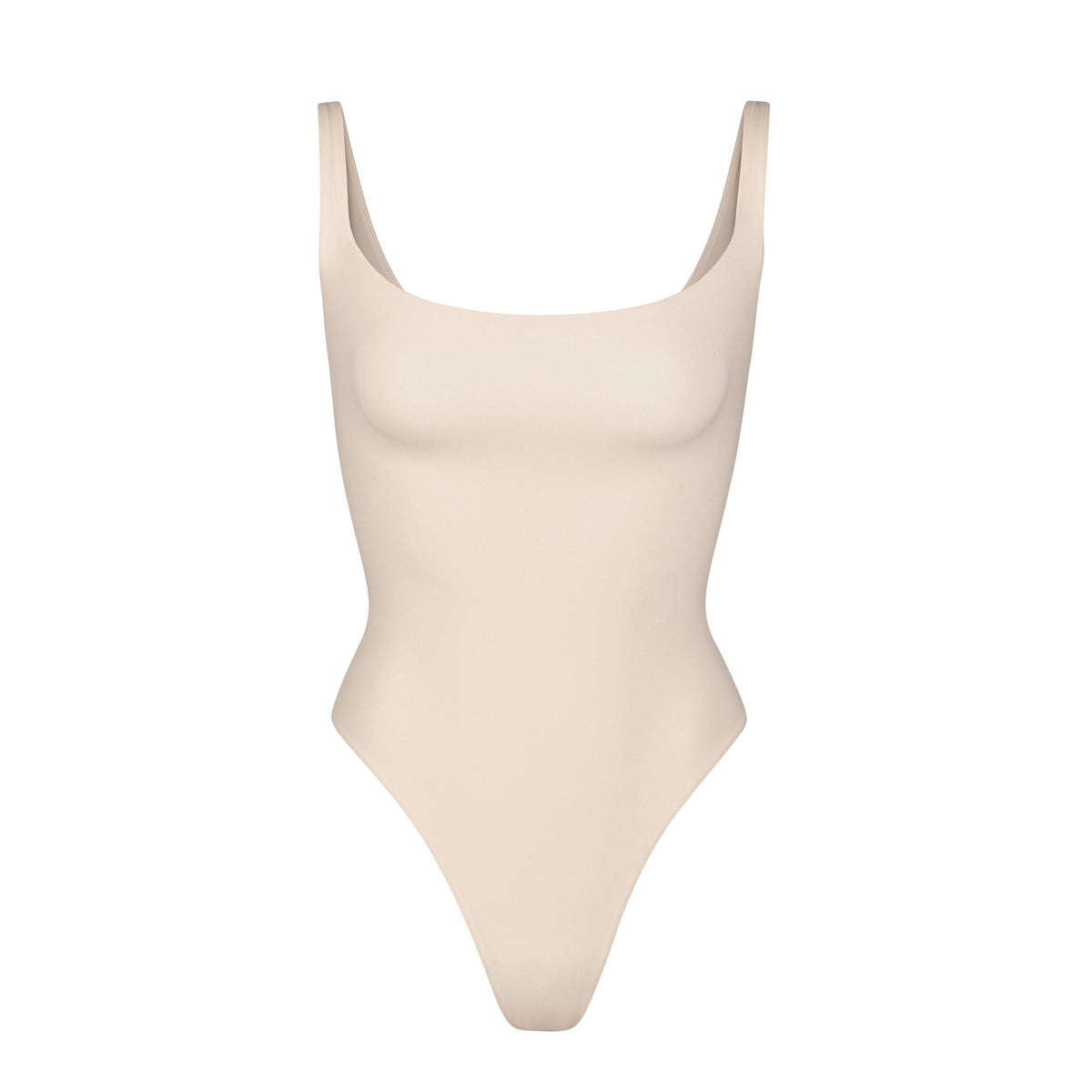 FITS EVERYBODY SQUARE NECK BODYSUIT | SAND (BODYSUITS) LAYS FLAT ON A WHITE BACKGROUND | FLT