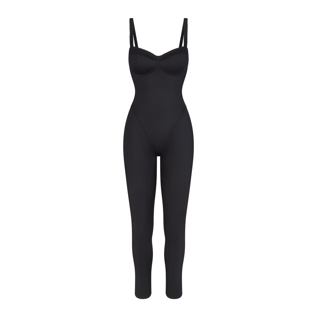 NikeSKIMS SATIN SHINE PANELED 26" ONE PIECE | OBSIDIAN