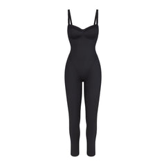 NikeSKIMS SATIN SHINE PANELED 26" ONE PIECE | OBSIDIAN