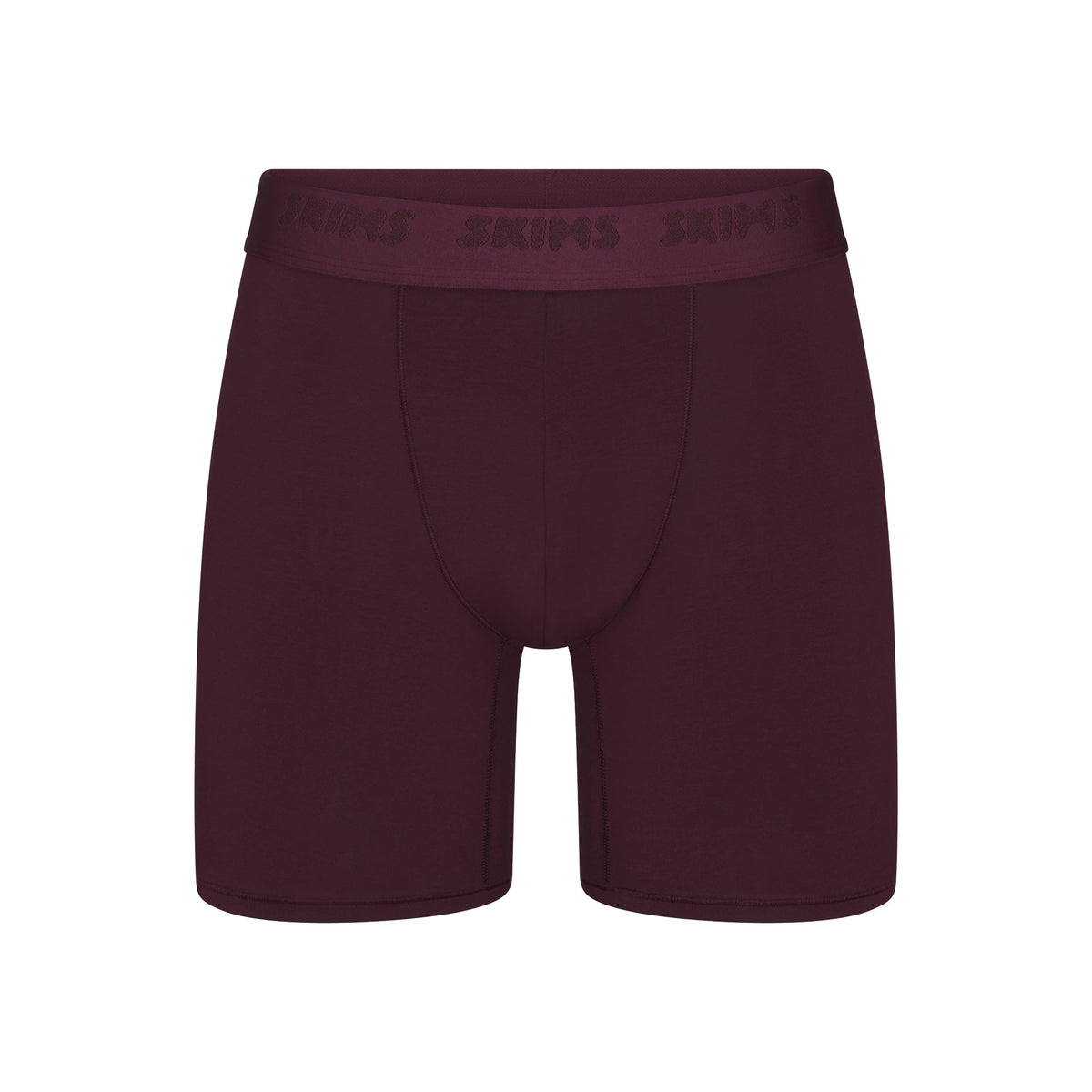 SKIMS STRETCH MENS 5" BOXER BRIEF | CURRANT FLAT ON A WHITE BACKGROUND | FLT