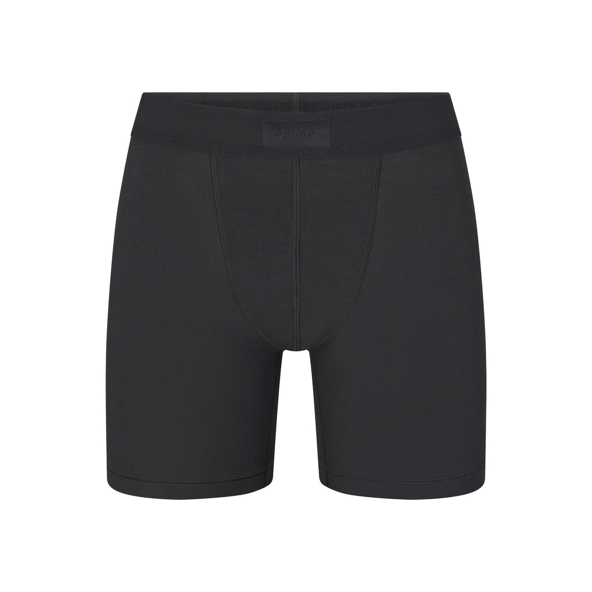SKIMS COTTON MENS 5" BOXER BRIEF | ONYX (MENS BOXERS, MENS UNDERWEAR) LAYS FLAT ON A WHITE BACKGROUND | FLT