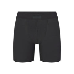 SKIMS COTTON MENS 5" BOXER BRIEF | ONYX (MENS BOXERS, MENS UNDERWEAR) LAYS FLAT ON A WHITE BACKGROUND | FLT