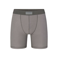 SKIMS COTTON MENS 5" BOXER BRIEF | WASHED GUNMETAL (MENS BOXERS, MENS UNDERWEAR) LAYS FLAT ON A WHITE BACKGROUND | FLT