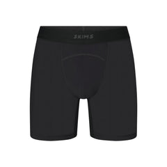 SKIMS SPORT MENS 5" BOXER BRIEF | OBSIDIAN (MENS BOXERS, MENS UNDERWEAR) LAYS FLAT ON A WHITE BACKGROUND | FLT
