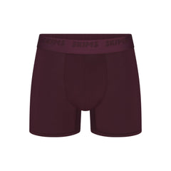 SKIMS STRETCH MENS 3" BOXER BRIEF | CURRANT FLAT ON A WHITE BACKGROUND | FLT