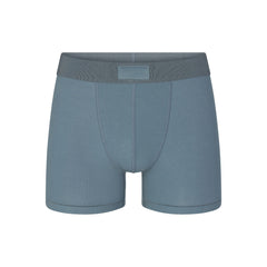 SKIMS COTTON MENS 3" BOXER BRIEF | KYANITE (MENS BOXERS, MENS UNDERWEAR) LAYS FLAT ON A WHITE BACKGROUND | FLT