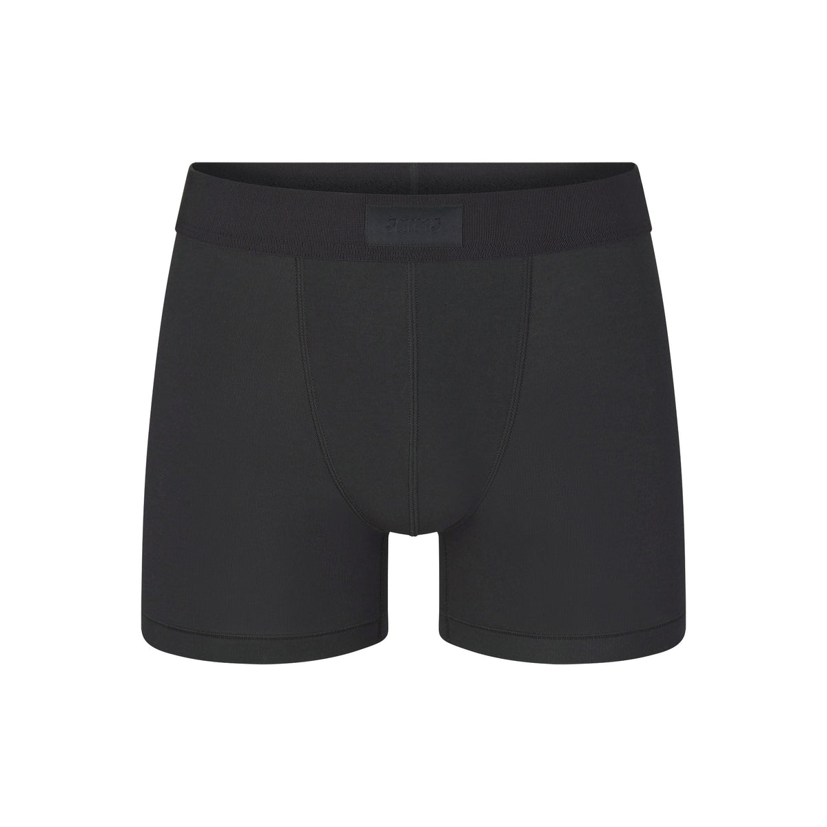 SKIMS COTTON MENS 3" BOXER BRIEF | ONYX (MENS BOXERS, MENS UNDERWEAR) LAYS FLAT ON A WHITE BACKGROUND | FLT