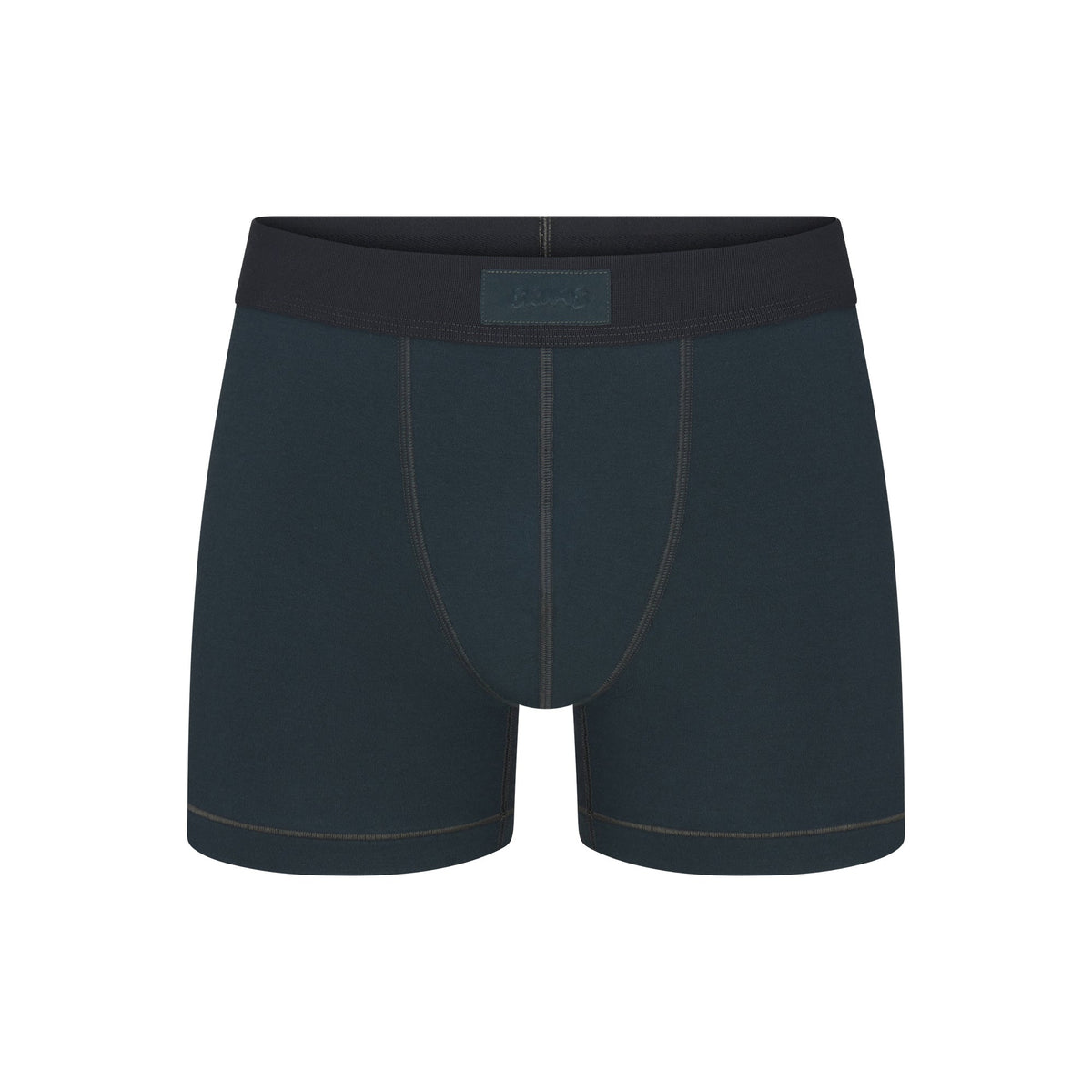 SKIMS COTTON MENS 3" BOXER BRIEF | VERDANT FLAT ON A WHITE BACKGROUND | FLT
