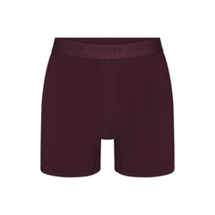 SKIMS STRETCH MENS KNIT BOXER | CURRANT FLAT ON A WHITE BACKGROUND | FLT