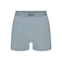 SKIMS COTTON MENS KNIT BOXER | SKY FLAT ON A WHITE BACKGROUND | FLT