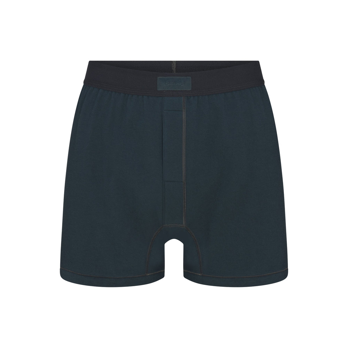 SKIMS COTTON MENS KNIT BOXER | VERDANT FLAT ON A WHITE BACKGROUND | FLT