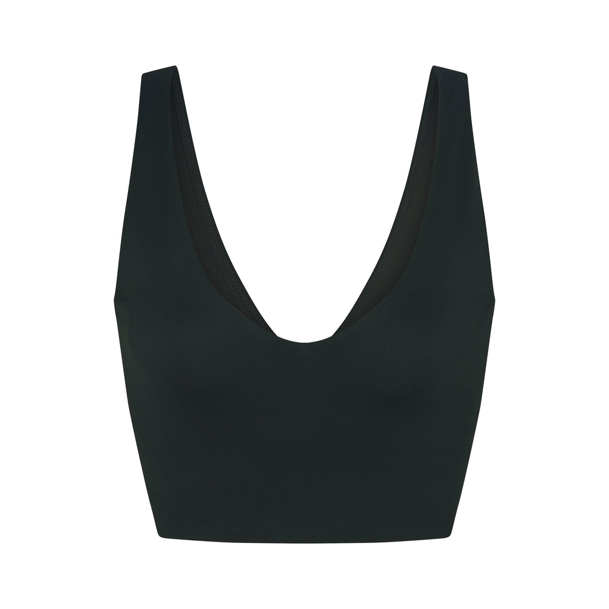 NikeSKIMS MATTE V-NECK BRA TOP | DARK TEAL FLAT ON A WHITE BACKGROUND | FLT