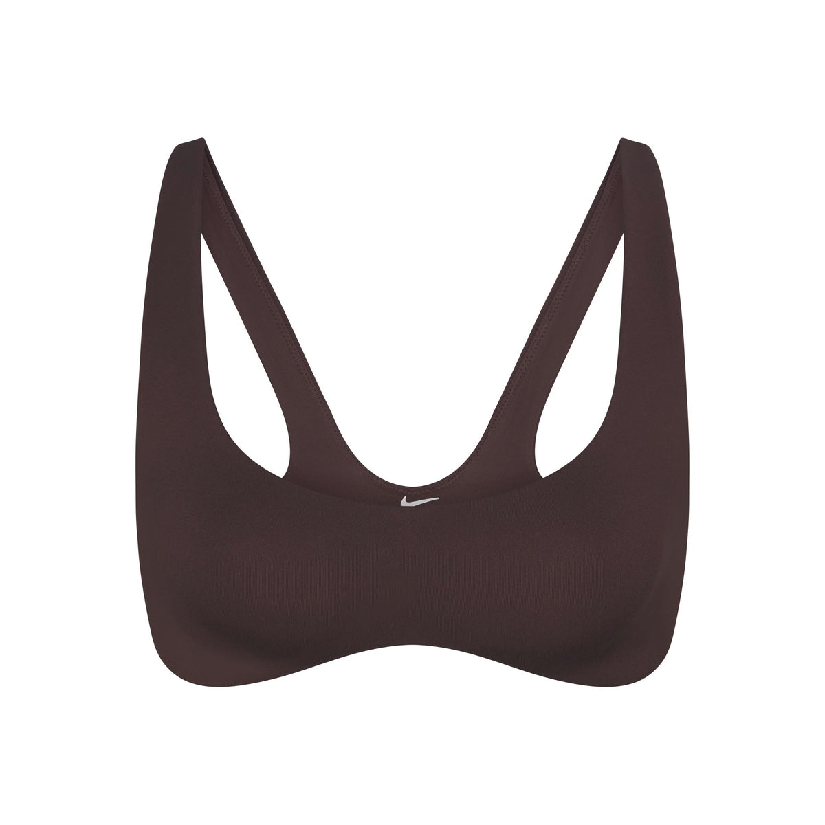 NikeSKIMS MATTE SHAPING SCOOP BRA | DARK SEPIA FLAT ON A WHITE BACKGROUND | FLT