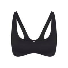 NikeSKIMS MATTE SHAPING SCOOP BRA | OBSIDIAN FLAT ON A WHITE BACKGROUND | FLT