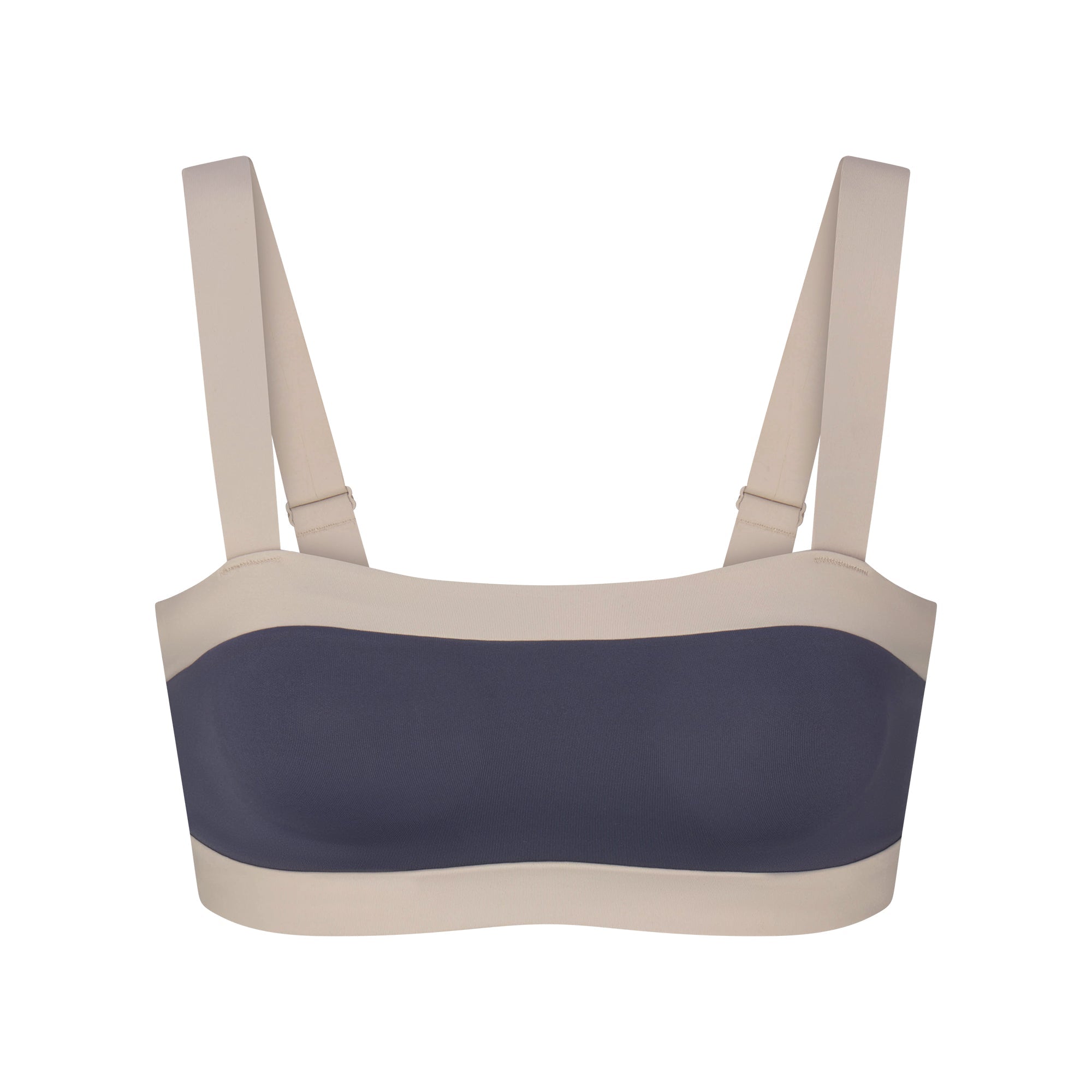 NikeSKIMS MATTE AND SHINE STRAIGHT NECK BRA | DEEP ROYAL/STONE FLAT ON A WHITE BACKGROUND | FLT