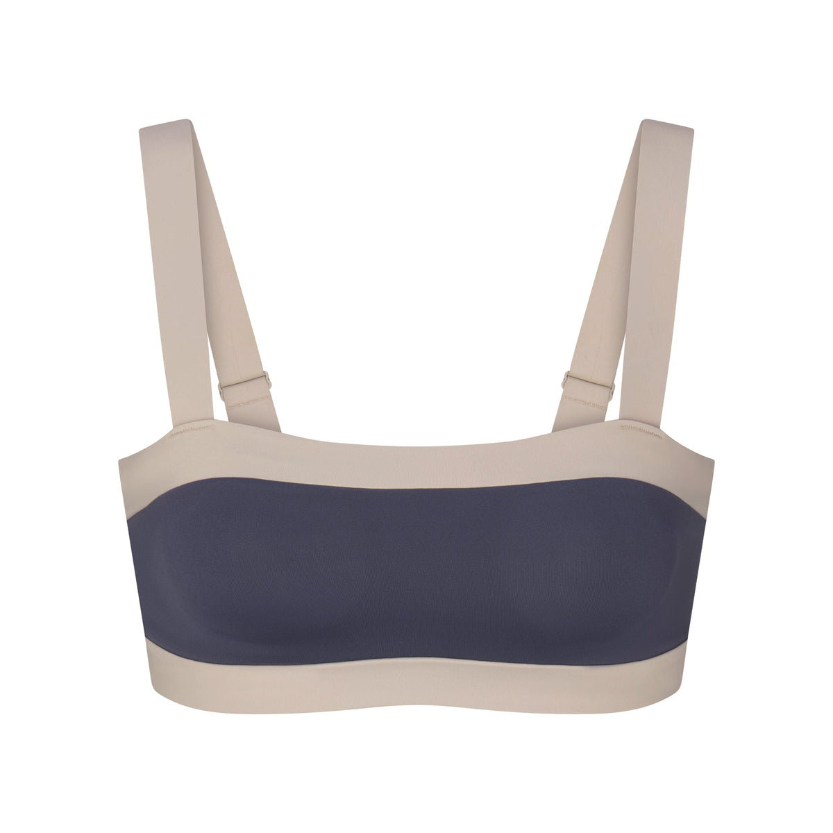 NikeSKIMS MATTE AND SHINE STRAIGHT NECK BRA | DEEP ROYAL/STONE FLAT ON A WHITE BACKGROUND | FLT