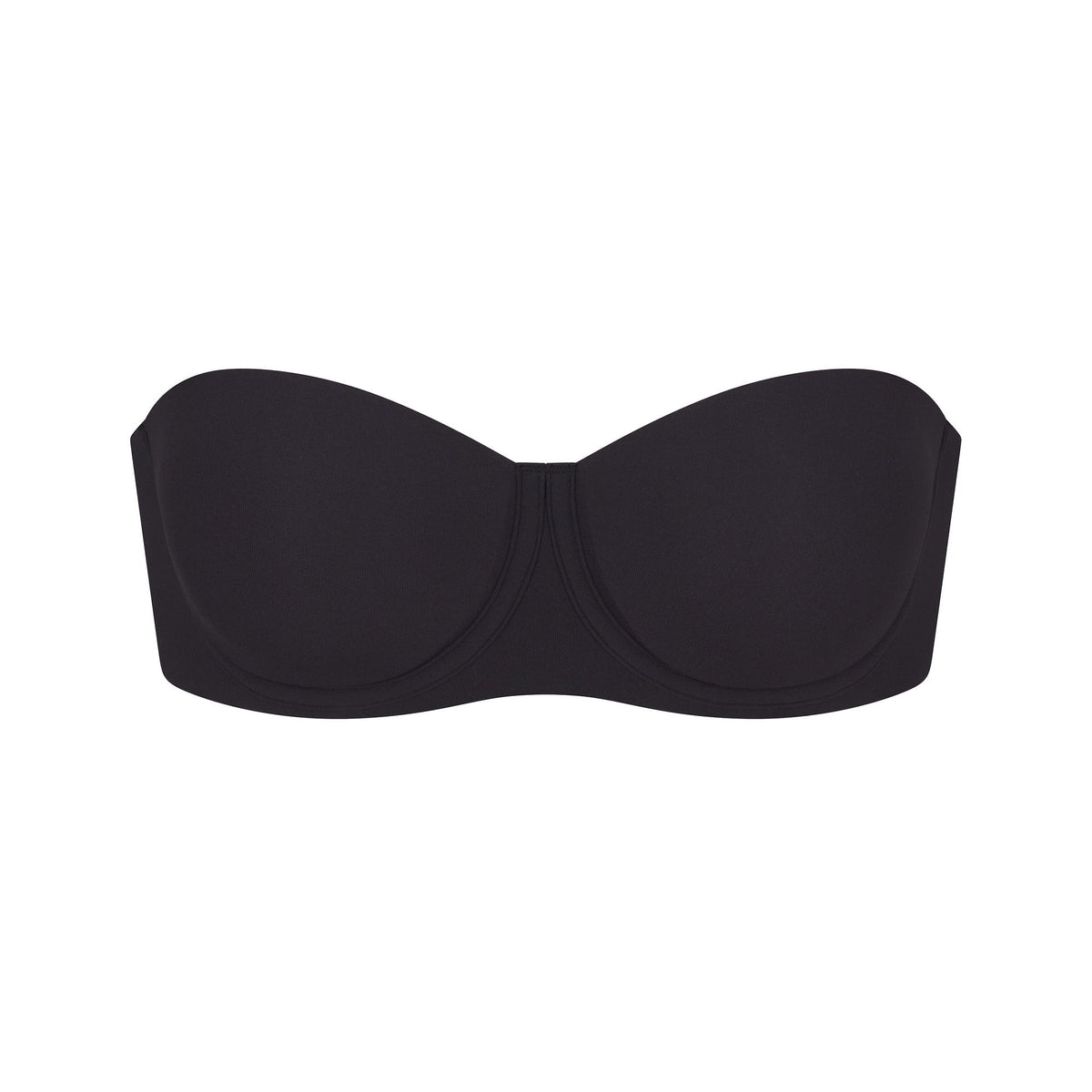 FITS EVERYBODY STRAPLESS BRA | ONYX (STRAPLESS BRAS) LAYS FLAT ON A WHITE BACKGROUND | FLT