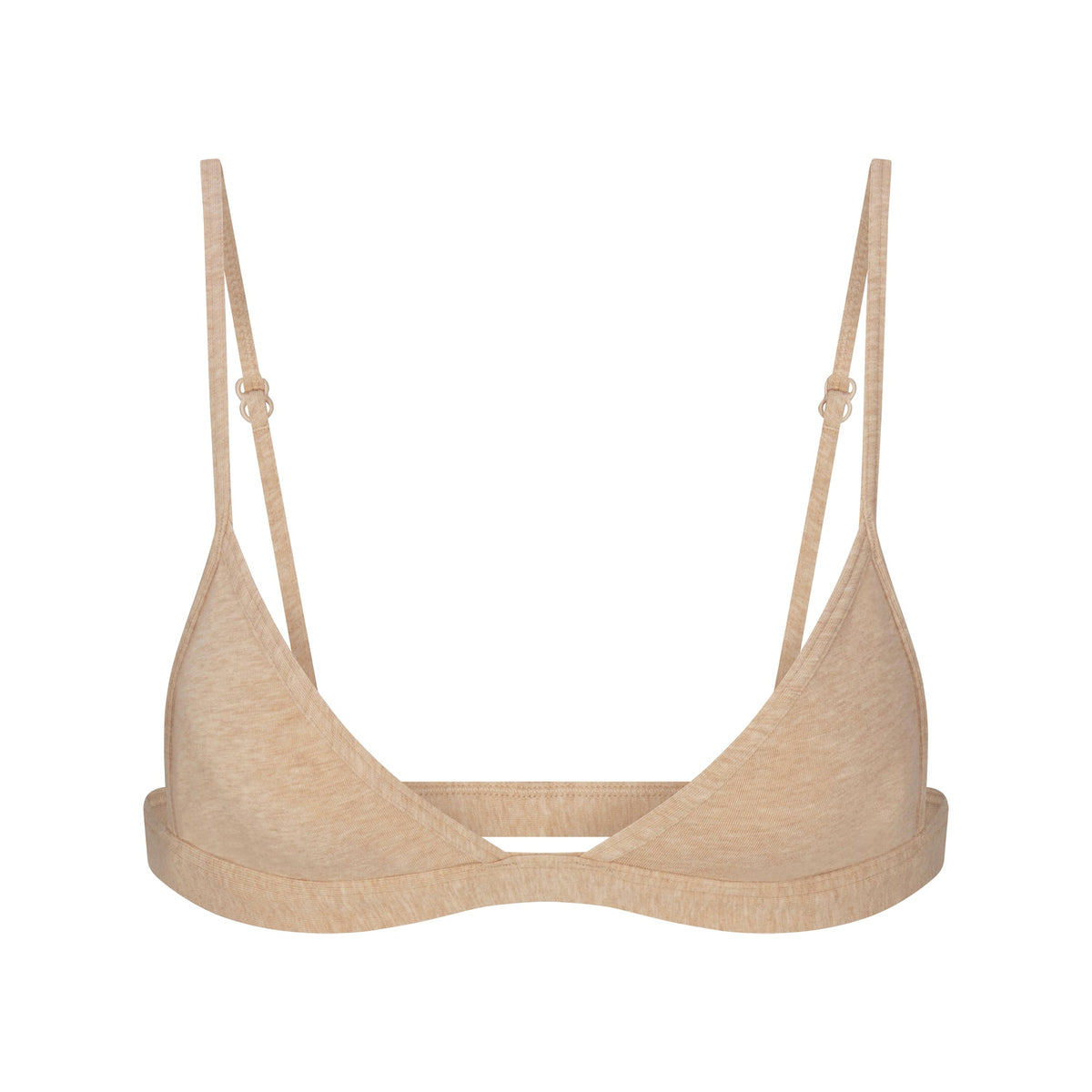 EVERYDAY COTTON TRIANGLE BRALETTE | CLAY HEATHER FLAT ON A WHITE BACKGROUND | FLT