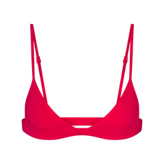 EVERYDAY COTTON TRIANGLE BRALETTE | CARMINE FLAT ON A WHITE BACKGROUND | FLT