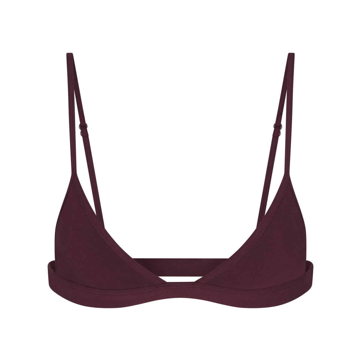 EVERYDAY COTTON TRIANGLE BRALETTE | CURRANT FLAT ON A WHITE BACKGROUND | FLT