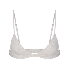 EVERYDAY COTTON TRIANGLE BRALETTE | LIGHT HEATHER GREY FLAT ON A WHITE BACKGROUND | FLT