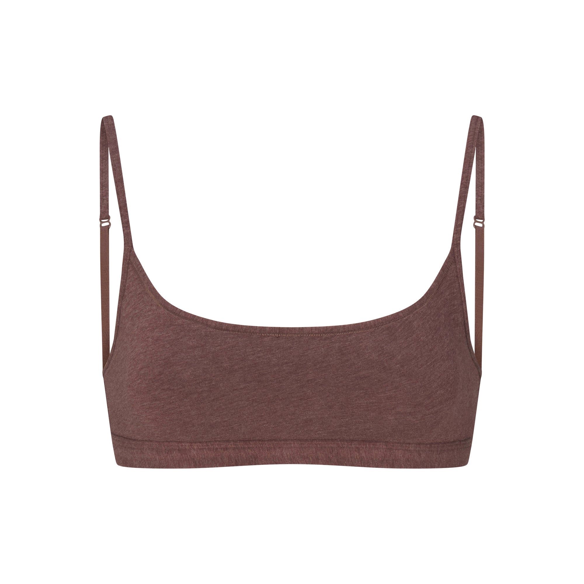 EVERYDAY COTTON SCOOP BRALETTE | COCOA HEATHER FLAT ON A WHITE BACKGROUND | FLT
