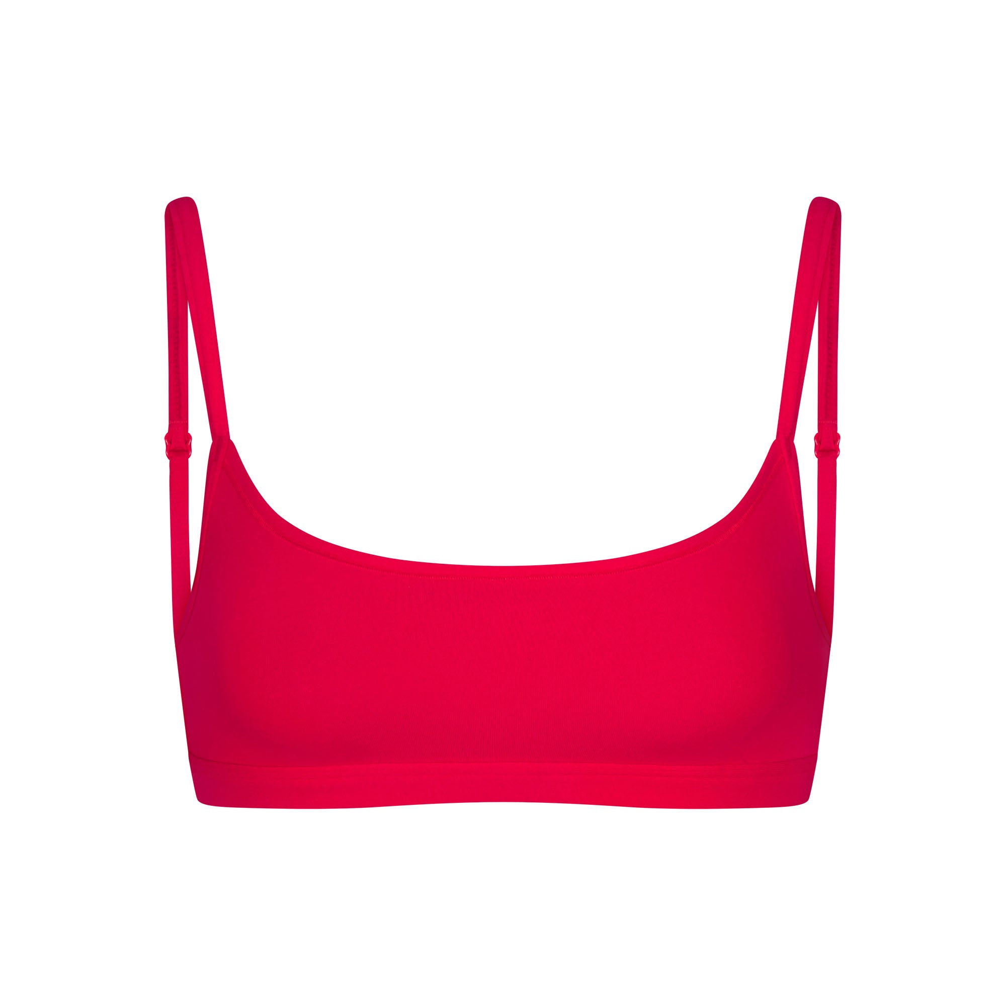EVERYDAY COTTON SCOOP BRALETTE | CARMINE FLAT ON A WHITE BACKGROUND | FLT