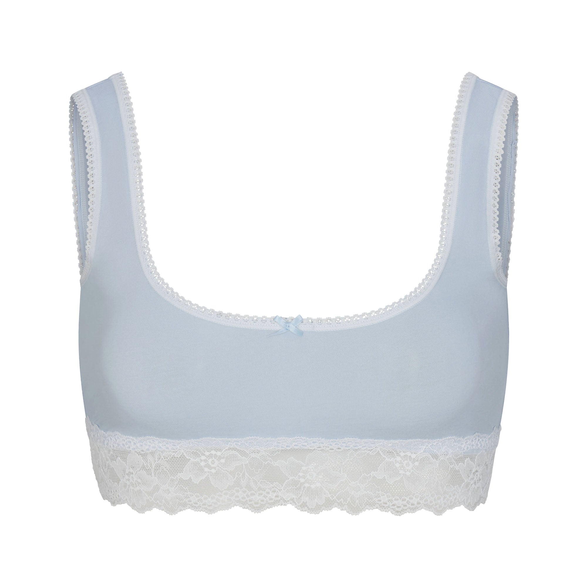 LIGHTWEIGHT COTTON LACE SCOOP BRALETTE | AIRSPACE FLAT ON A WHITE BACKGROUND | FLT