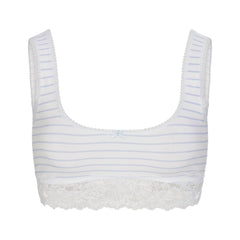 LIGHTWEIGHT COTTON LACE SCOOP BRALETTE | AIRSPACE LAGUNA STRIPE FLAT ON A WHITE BACKGROUND | FLT