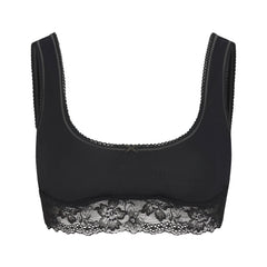 LIGHTWEIGHT COTTON LACE SCOOP BRALETTE | SOOT TONAL FLAT ON A WHITE BACKGROUND | FLT