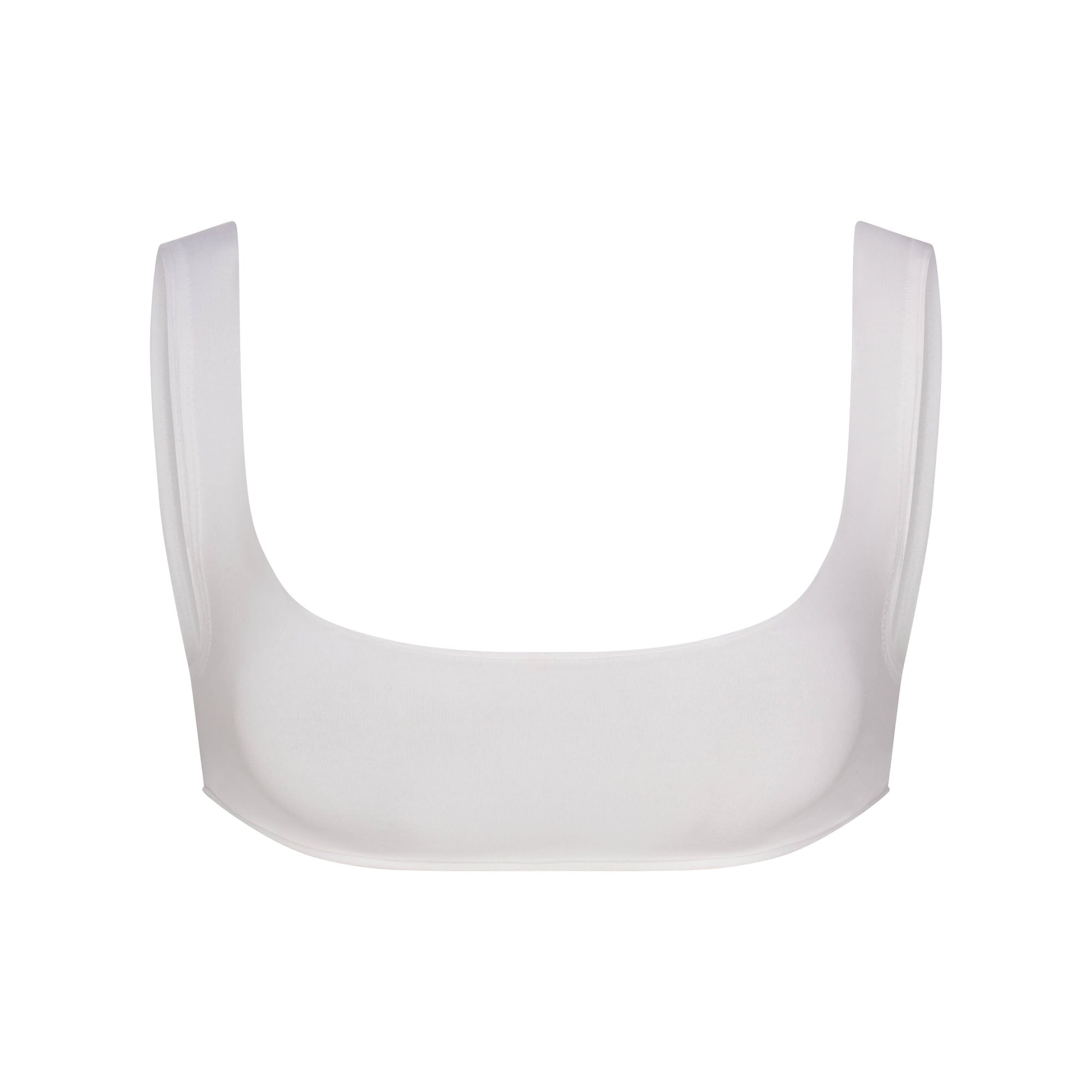 RAW EDGE COTTON MICRO SCOOP BRALETTE | SNOW FLAT ON A WHITE BACKGROUND | FLT