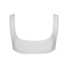 RAW EDGE COTTON MICRO SCOOP BRALETTE | SNOW FLAT ON A WHITE BACKGROUND | FLT