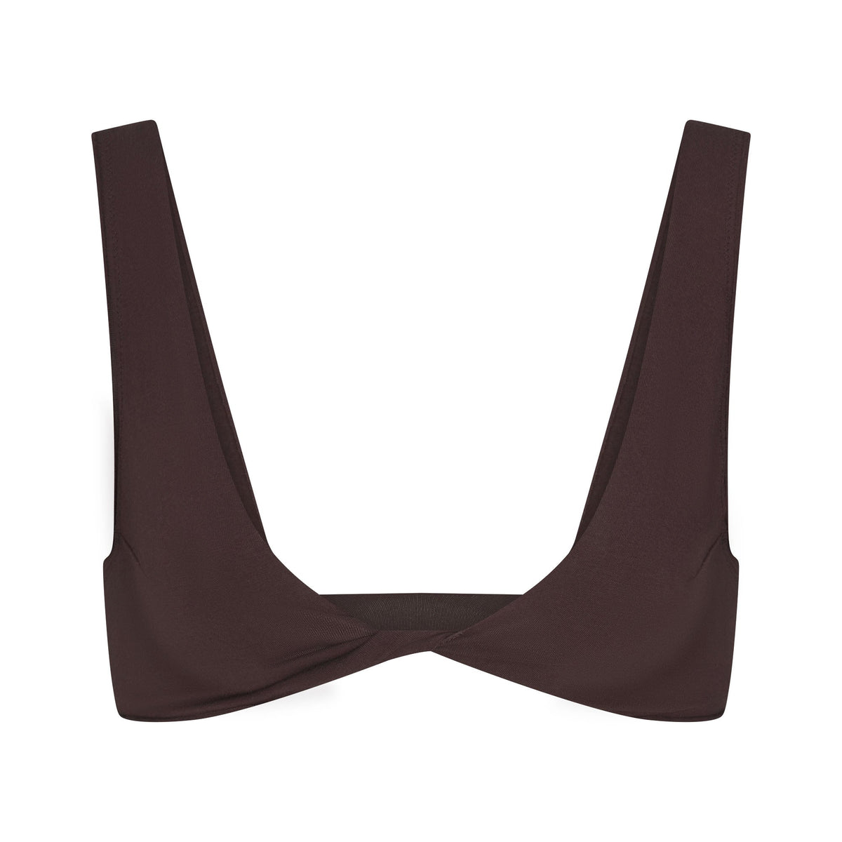 RAW EDGE COTTON MICRO PLUNGE BRALETTE | PHOENIX FLAT ON A WHITE BACKGROUND | FLT