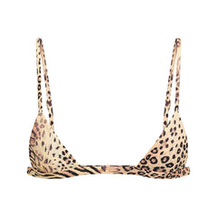FITS EVERYBODY MICRO TRIANGLE BRALETTE | SAND MULTI ANIMAL FLAT ON A WHITE BACKGROUND | FLT