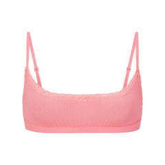 LIGHTWEIGHT COTTON POINTELLE SCOOP BRALETTE | MELON TONAL FLAT ON A WHITE BACKGROUND | FLT