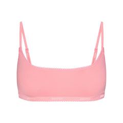 LIGHTWEIGHT COTTON LOGO PICOT SCOOP BRALETTE | MELON TONAL FLAT ON A WHITE BACKGROUND | FLT