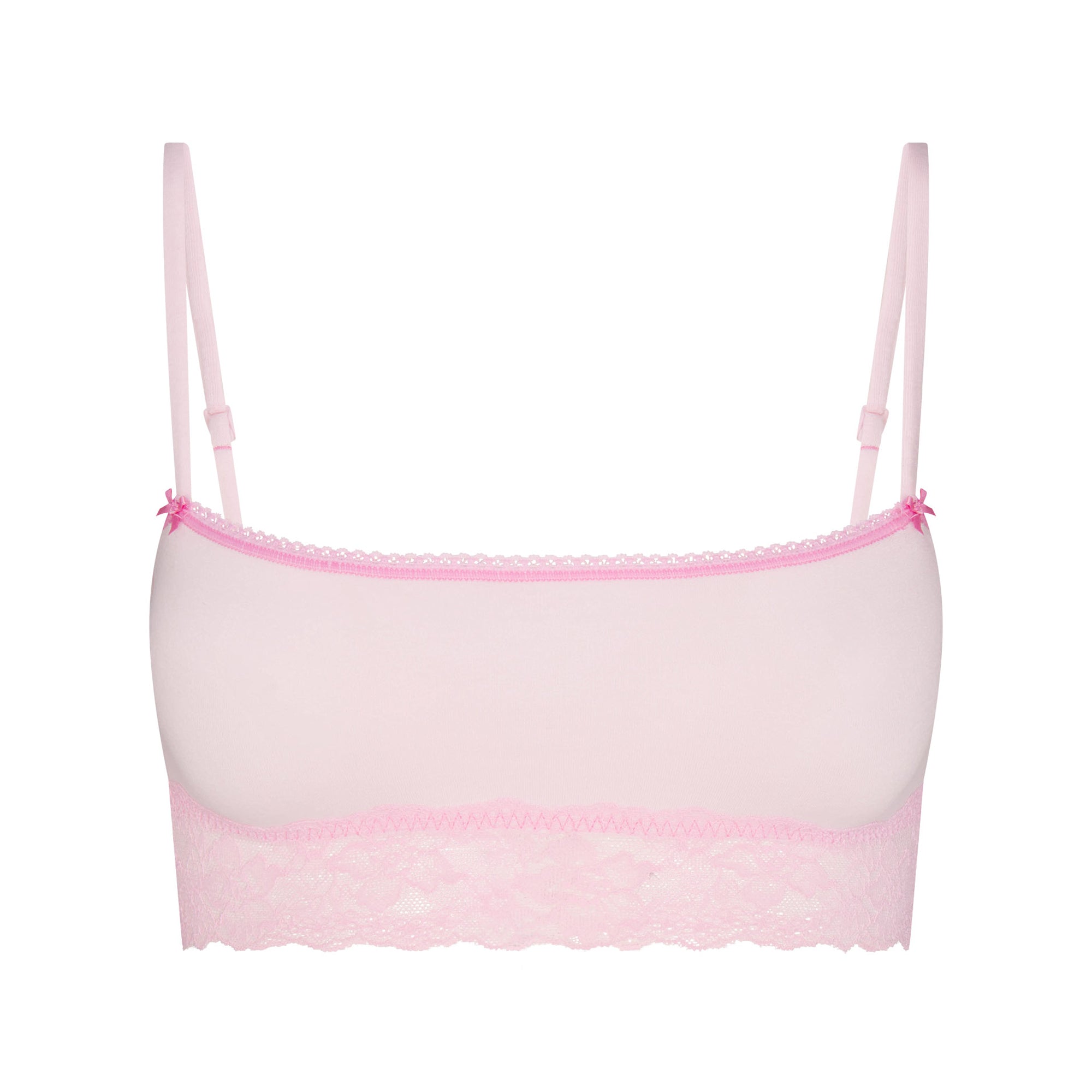 LIGHTWEIGHT COTTON STRAIGHT NECK BRALETTE | CHERRY BLOSSOM TONAL FLAT ON A WHITE BACKGROUND | FLT