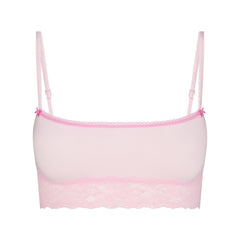 LIGHTWEIGHT COTTON STRAIGHT NECK BRALETTE | CHERRY BLOSSOM TONAL FLAT ON A WHITE BACKGROUND | FLT
