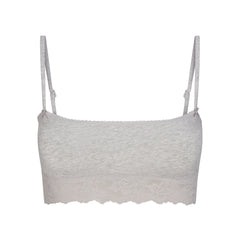 LIGHTWEIGHT COTTON STRAIGHT NECK BRALETTE | LIGHT HEATHER GREY FLAT ON A WHITE BACKGROUND | FLT
