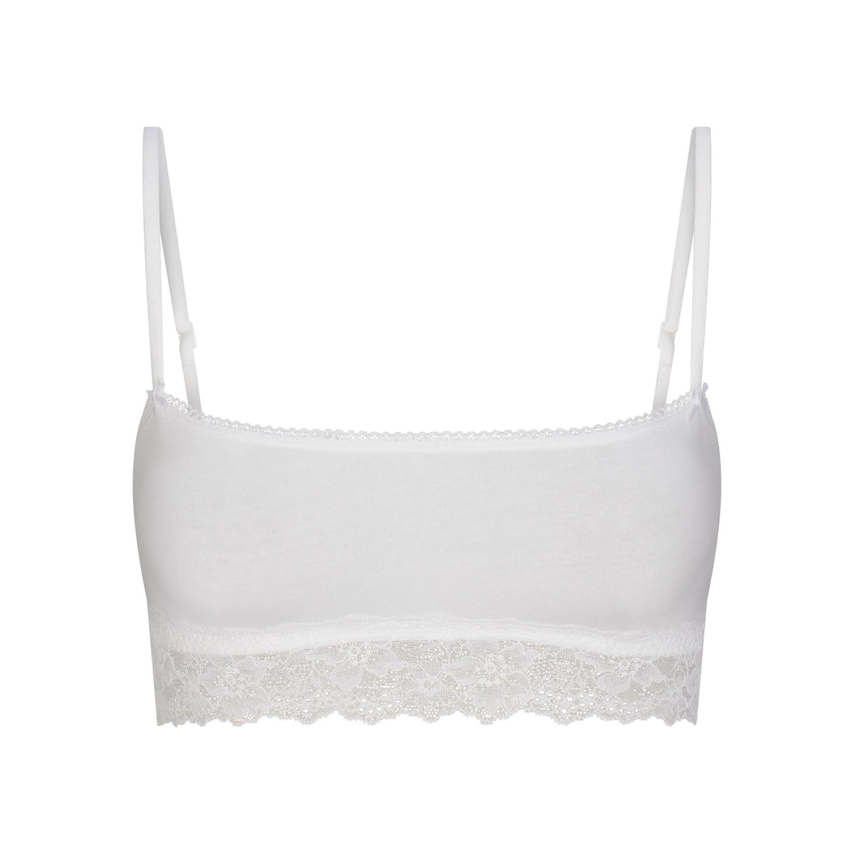 LIGHTWEIGHT COTTON STRAIGHT NECK BRALETTE | SNOW FLAT ON A WHITE BACKGROUND | FLT