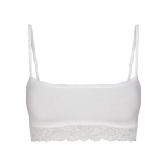 LIGHTWEIGHT COTTON STRAIGHT NECK BRALETTE | SNOW FLAT ON A WHITE BACKGROUND | FLT