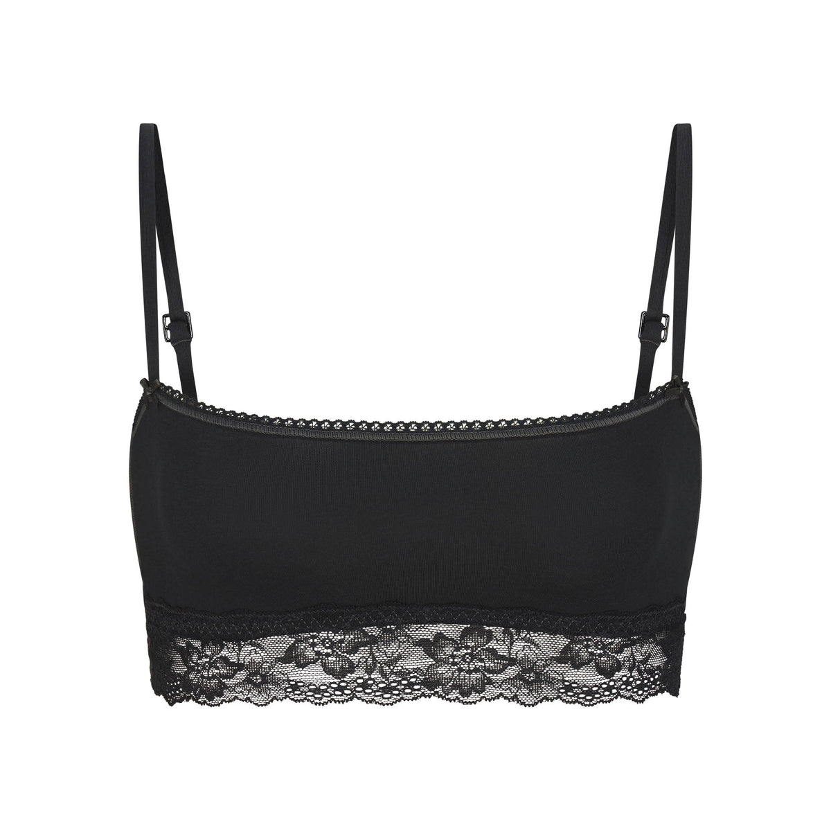 LIGHTWEIGHT COTTON STRAIGHT NECK BRALETTE | SOOT TONAL FLAT ON A WHITE BACKGROUND | FLT