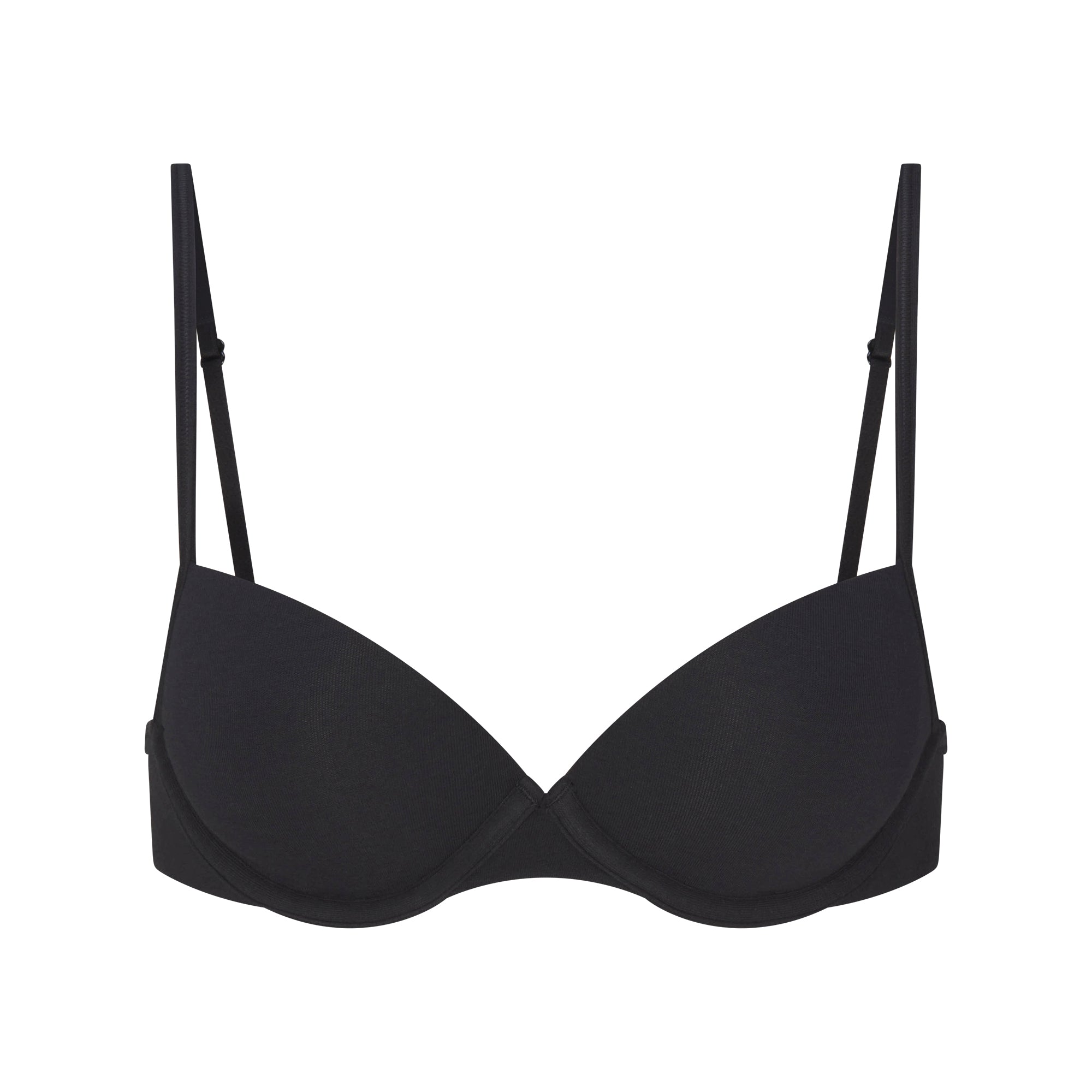 EVERYDAY COTTON LIGHTLY LINED DEMI BRA | ONYX FLAT ON A WHITE BACKGROUND | FLT