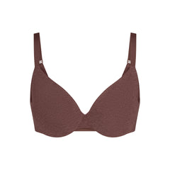 EVERYDAY COTTON FULL COVERAGE BRA | COCOA HEATHER FLAT ON A WHITE BACKGROUND | FLT