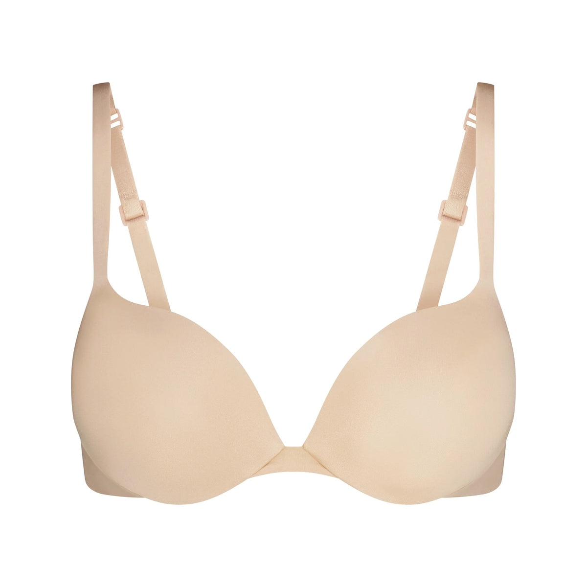 SKIMS ULTIMATE TEARDROP T-SHIRT BRA | SAND FLAT ON A WHITE BACKGROUND | FLT