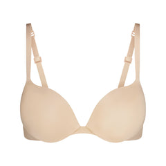 SKIMS ULTIMATE TEARDROP T-SHIRT BRA | SAND FLAT ON A WHITE BACKGROUND | FLT